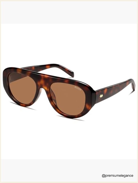 Retro Oversized Aviator Polarized Sunglasses Trendy Vintage Chic